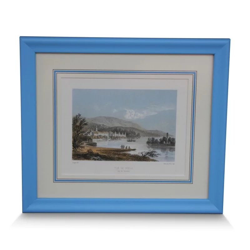 A work \"View of Rolle, Lake Geneva\" signed Loppe and Arnoult fils - Moinat - Prints, Reproductions